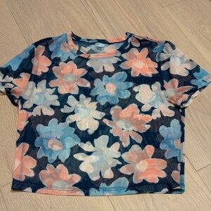 Floral Mesh T-Shirt